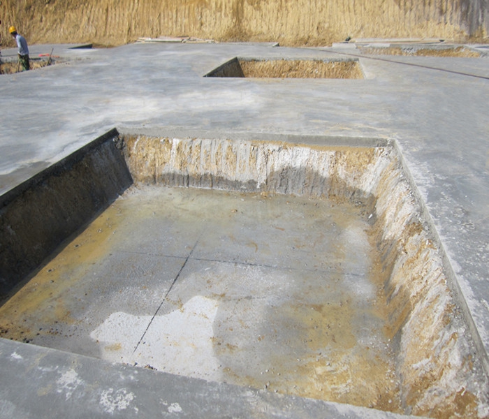 南昌市建筑設計研究院總部辦公大樓工程筏板基礎下柱墩找平、彈線